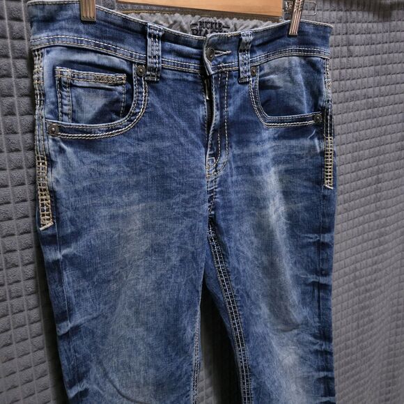 Buckle Black No3 Jeans 32x32 Y2K Mens Acid Wash Low Rise Stretch Grunge Rock VTG - Picture 3 of 16